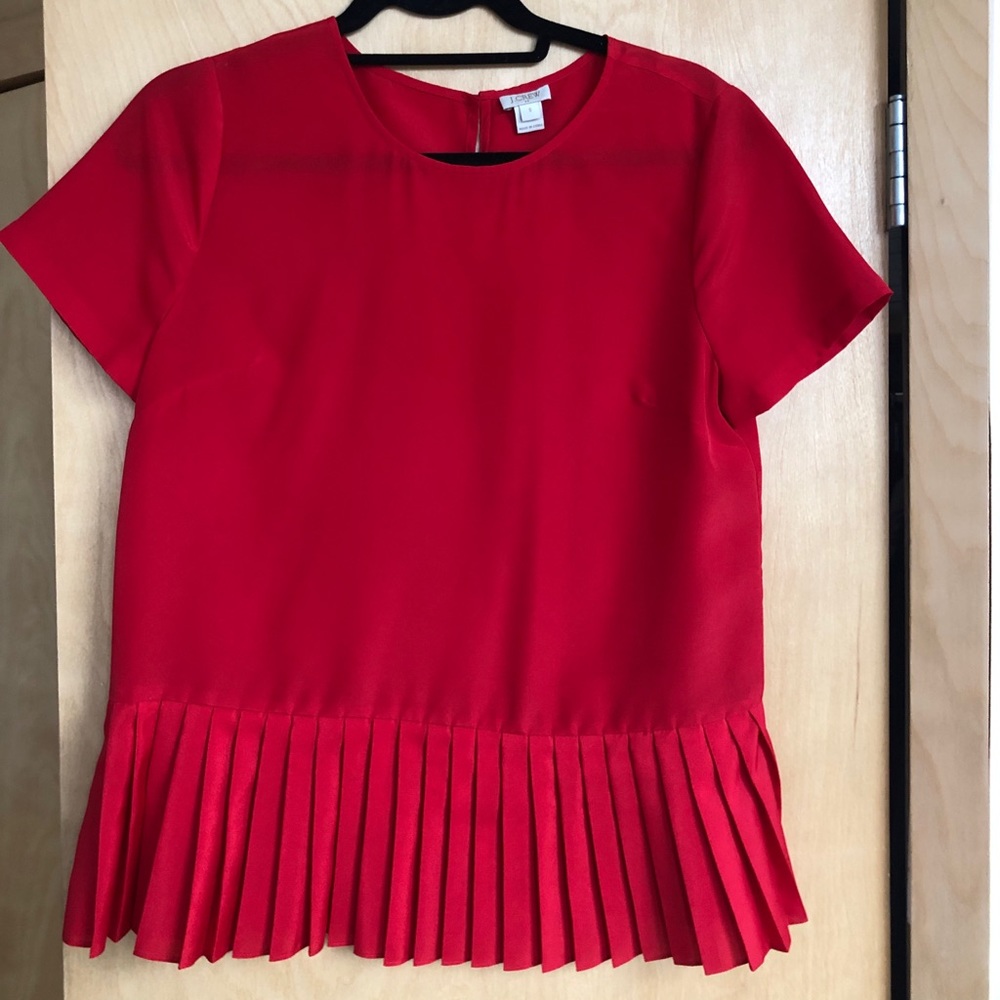 Jcrew pleated peplum top